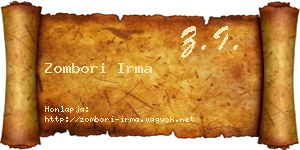 Zombori Irma névjegykártya